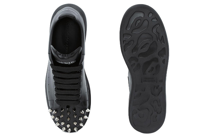 Alexander McQueen Leather Spike Larry Sneakers 'Black' 705807WHTQQ1081