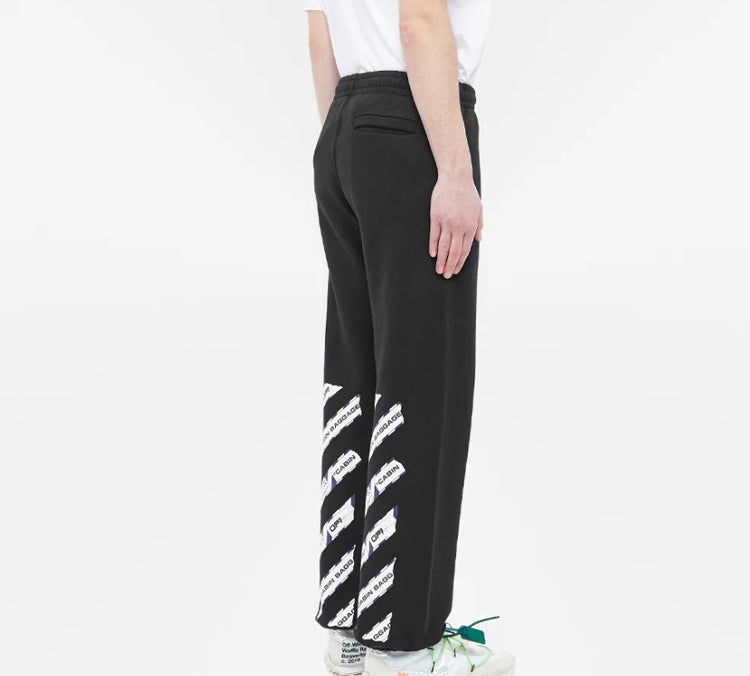 Off-White SS20 Airport Tape Print Slim Track Pants OMCH020S20E300031088