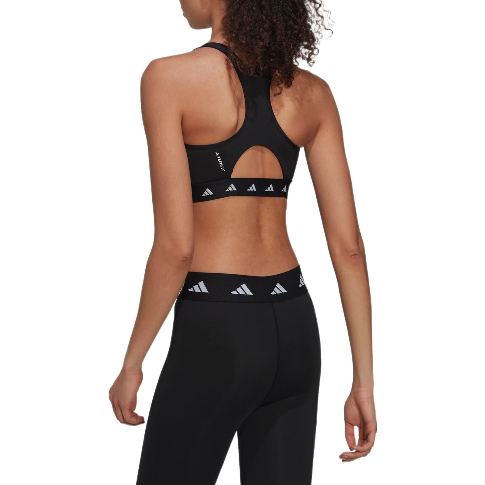 (WMNS) adidas Powerreact Training Medium-Support Techfit Bra Asia Sizing 'Black White' HN7273