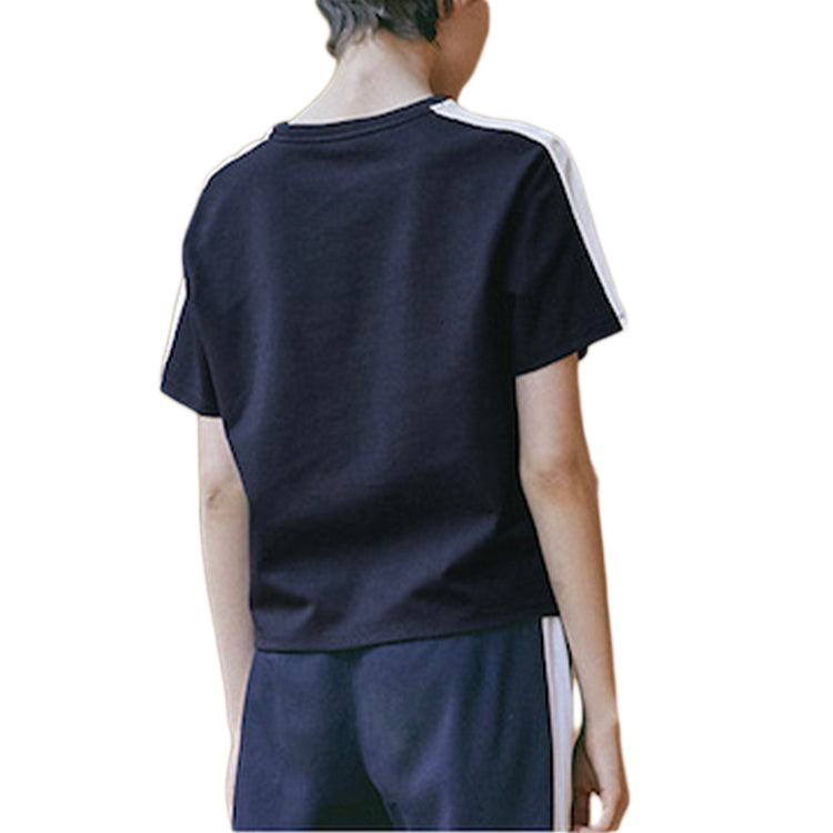 (WMNS) FILA Alphabet Logo Printing Sports Round Neck Short Sleeve Navy Blue F11W928115F-NV