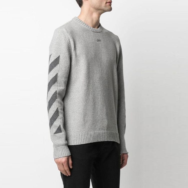 Off-White SS21 Arrows Stripe Knit Version Gray OMHE023S21KNI0010807