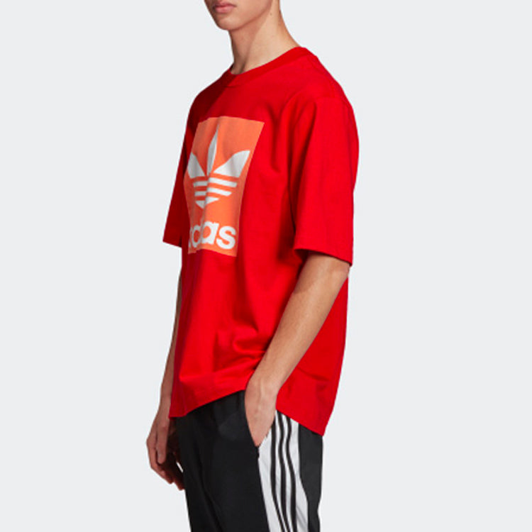 adidas originals Oversized Tee Round Neck Short Sleeve Red FK9991