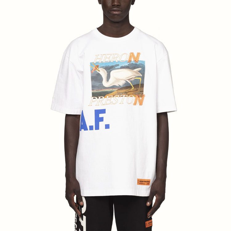 HERON PRESTON SS21 Heron Af T-shirt 'White' HMAA020R21JER0020145