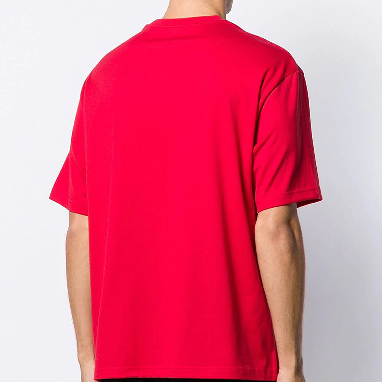 Men's Y-3 x adidas U VARSITY SS TEE Colorblock Short Sleeve Red FJ0333