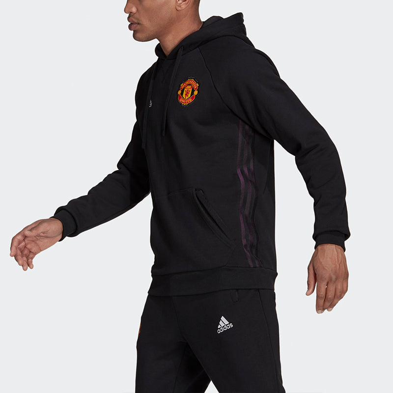 adidas Manchester United Embroidered team logo Hoodie 'Black' GR3909