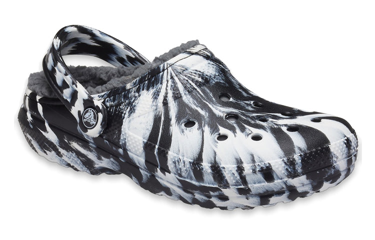 (WMNS) Crocs Classic Lined Clog Outdoor Sandals 'Marbled White Black' 207180-103