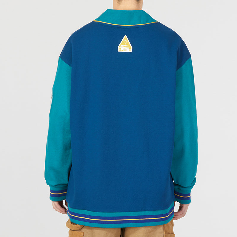 PUMA Team Badge V-neck Jacket 'Teal' 677374-45