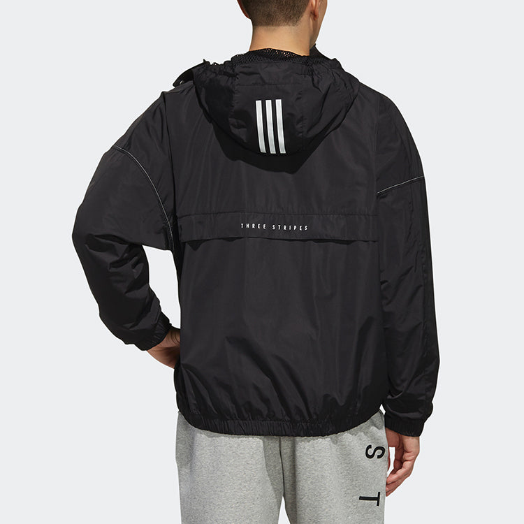 adidas M S2S WV CL JKT Sports Hooded Jacket Black ED1931