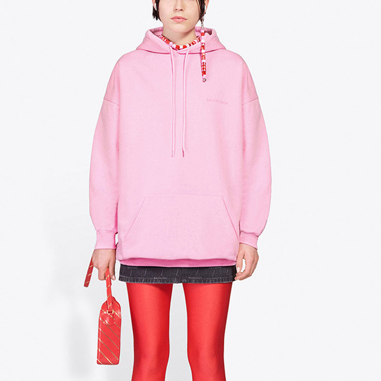 (WMNS) Balenciaga SS21 Loose Version Back Alphabet Hoodie Pink 578135TJVA85700