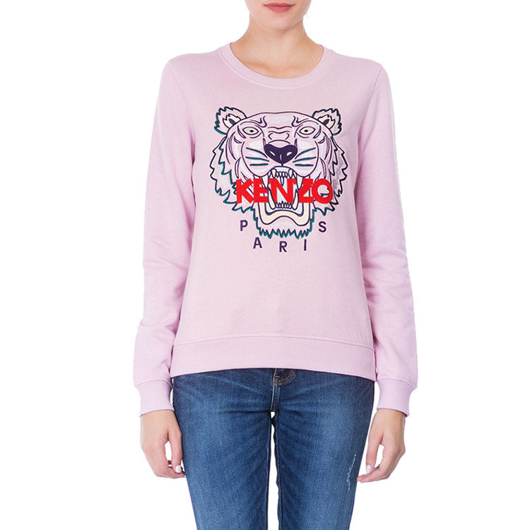 (WMNS) KENZO SS21 Classic Tiger Head Printing Long Sleeves Light Pink Hoodie F862SW7054XA-33