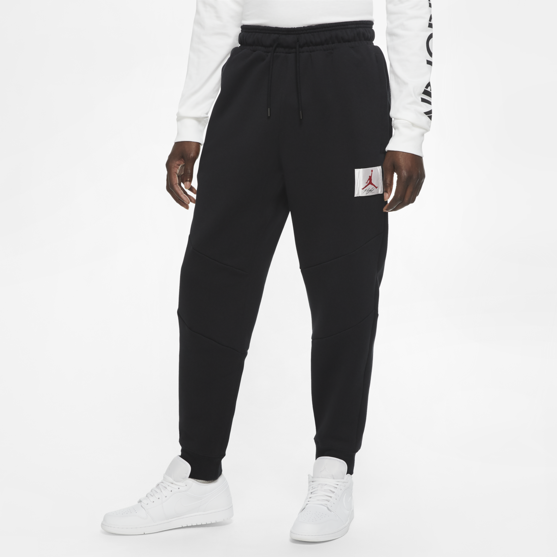 Air Jordan Flight Fleece logo Athleisure Casual Sports Long Pants Black CV6149-010