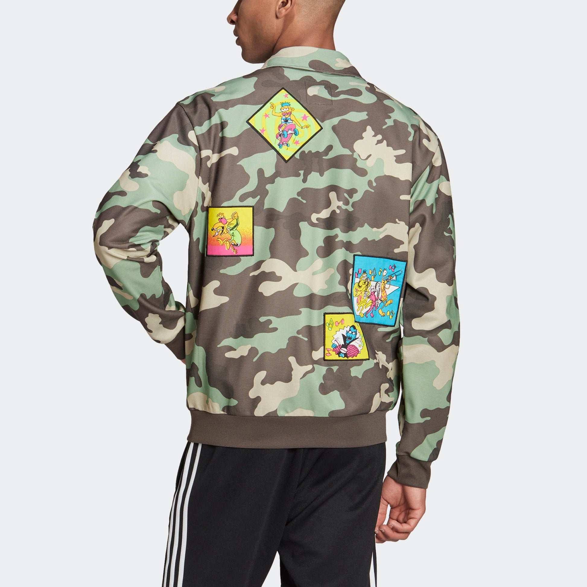 Men's adidas originals x JEREMY SCOTT Crossover Side Camouflage Sports Jacket Multi-Color H53369