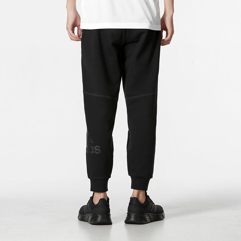 Men's adidas Mh Bp4 Knpnt Solid Color Minimalistic Logo Bundle Feet Knit Sports Pants/Trousers/Joggers Black HN8991