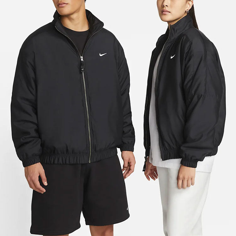 Nike Solid Color Long Sleeves Stand Collar Jacket Unisex Black DN1267-013