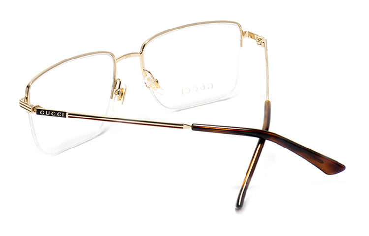 Gucci Metallic half frame Optical Glasses Frame Gold Color Square GG0834O-004