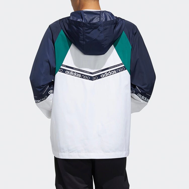adidas neo M SS WB Cozy Casual Windproof Jacket Blue FN6536
