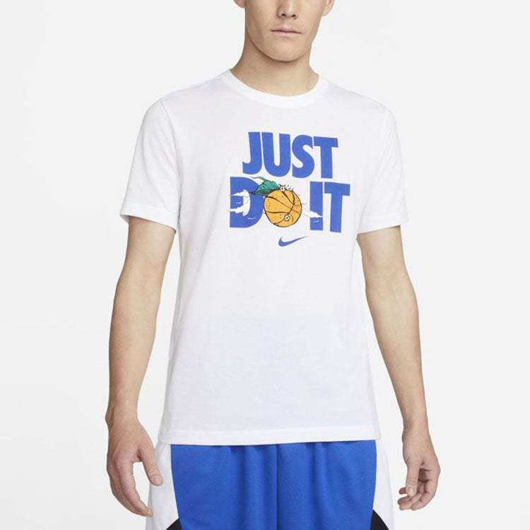 Nike Just Do It Alphabet Printing Round Neck Short Sleeve White DV1213-100