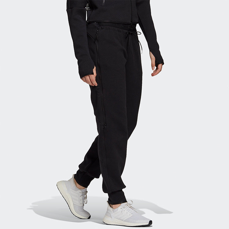 (WMNS) adidas Casual Bundle Feet Sports Pants Black GM3282