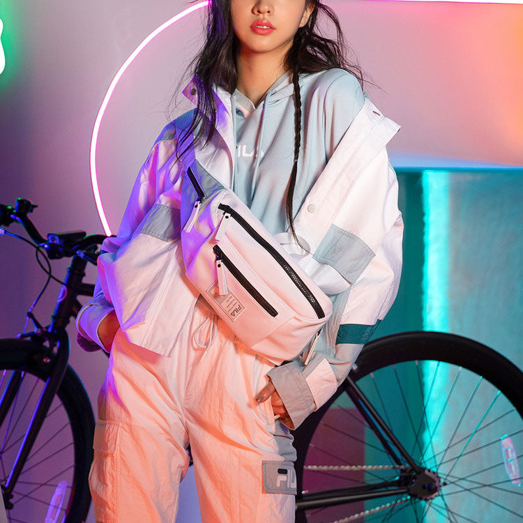 Fila FUSION Woven Loose Casual Colorblock Jacket White T11W113708F-WT