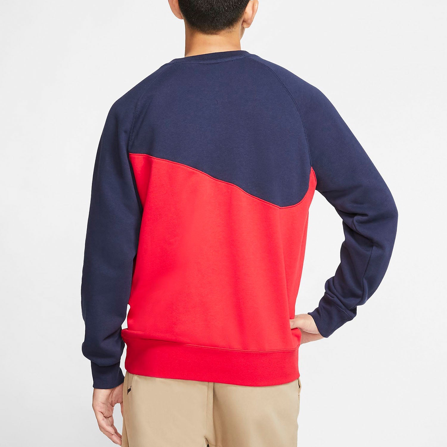 Nike Logo Large Splicing Round Neck Pullover Red BV5305-657