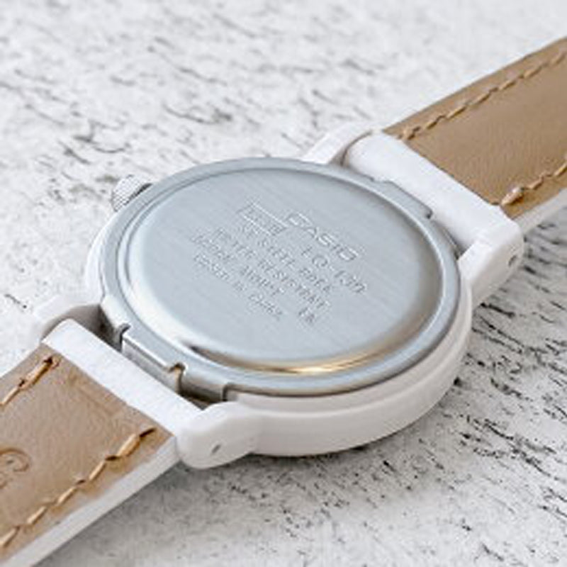 CASIO Classic Fashion Elegant Minimalistic Macaron Waterproof Retro Quartz Leather Strap Watch White Analog LQ-139L-7BJH