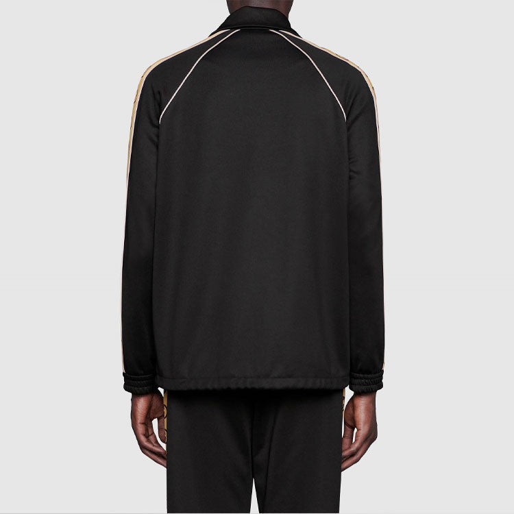 Gucci SS20 Side Sleeve Logo Striped Oversized Knitted Jacket For Men Black 598861XJBZ8-1082