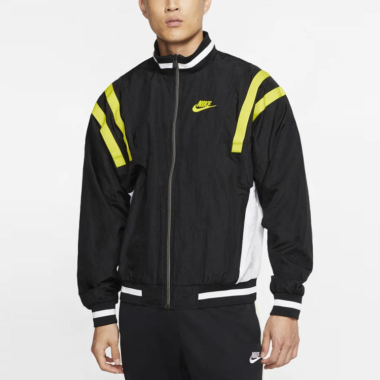 Nike Sportswear Contrasting Colors Sports Woven Logo Jacket Black CJ4922-010