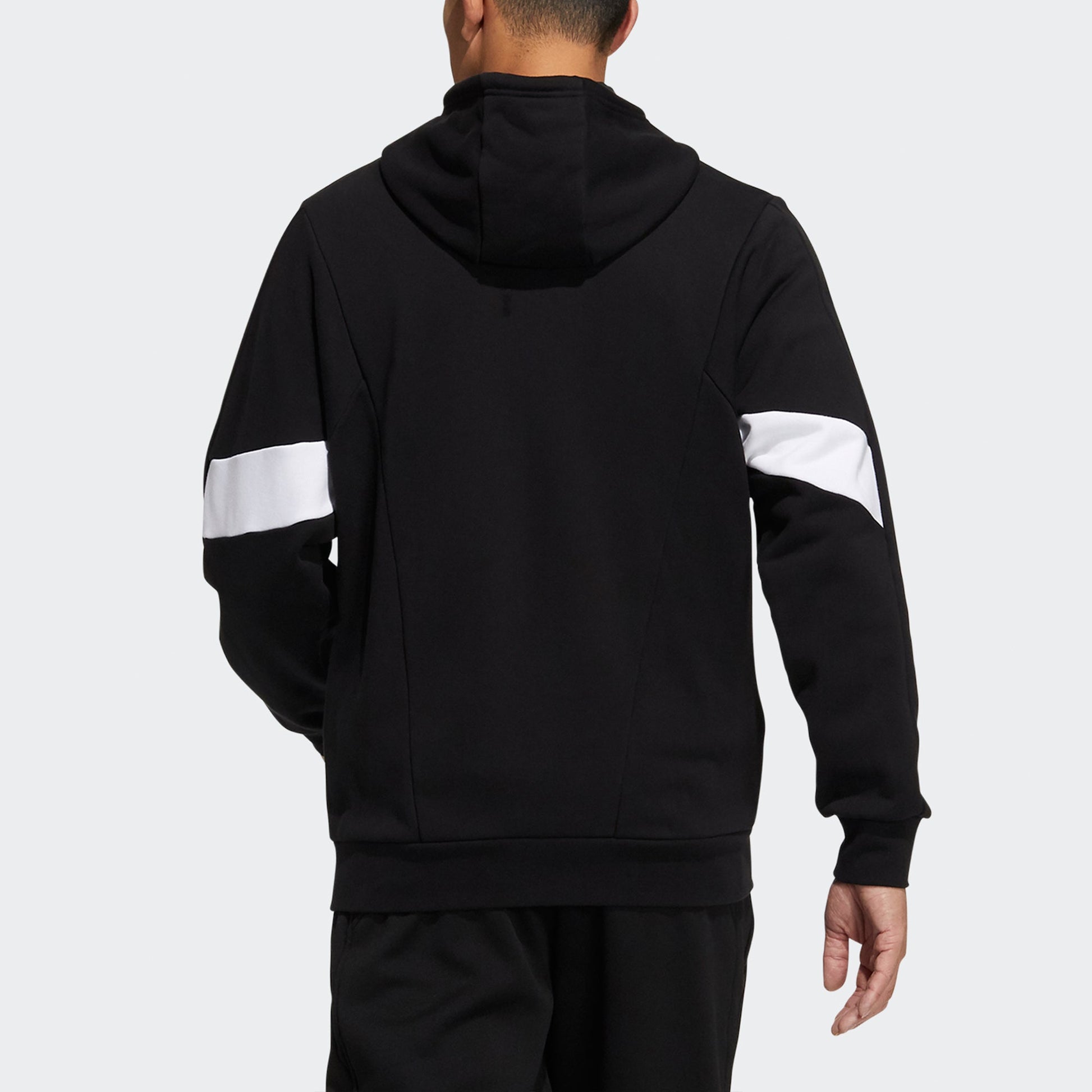 adidas St Kn Block Jkt Sports Training Knit hooded Logo Jacket Black H40195
