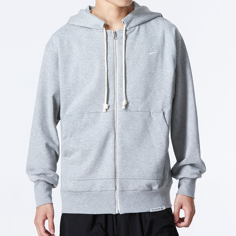 Men's Nike Solid Color Printing Logo Zipper Hooded Running Gym Jacket Gray DQ5817-063