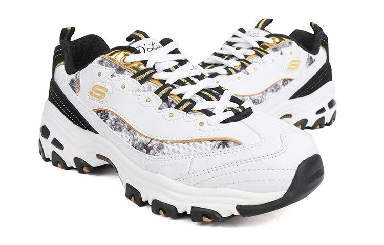 (WMNS) Skechers D'Lites Low-Top Running Shoes White/Black 99999957-WBGD