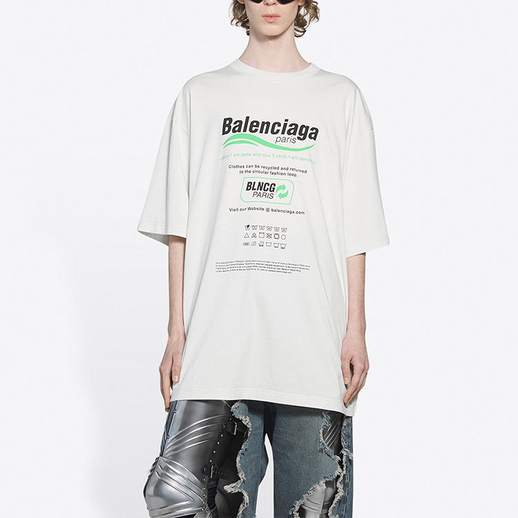 Balenciaga FW21 Dry Cleaning Boxy Logo Tee 651795TKVF89085