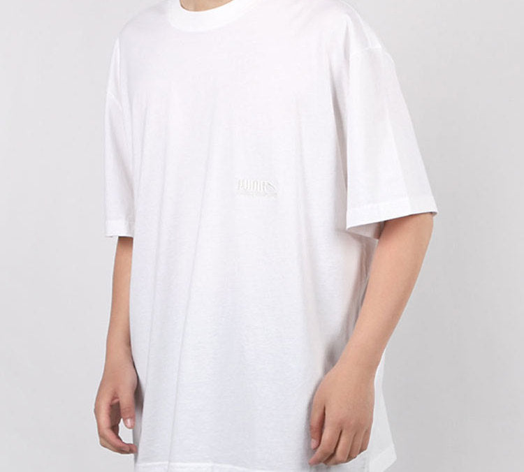 PUMA Casual Sports Solid Color Breathable Short Sleeve White 598523-02