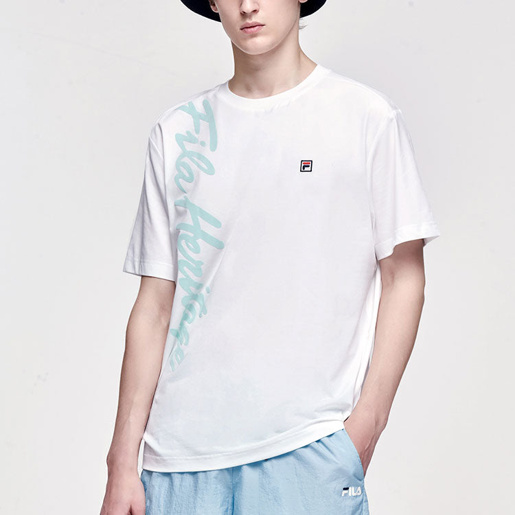 FILA Alphabet Printing Knit Short Sleeve White A51M123104F-WT