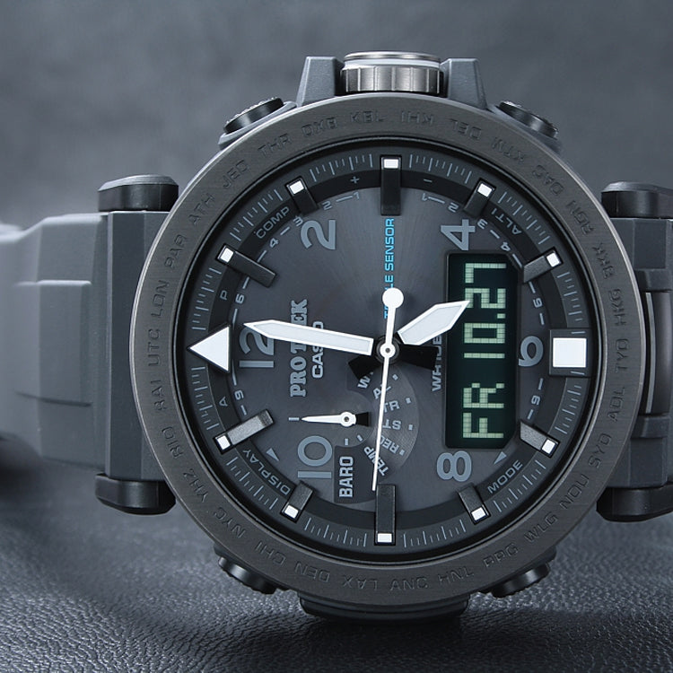 CASIO Waterproof Sports Solar Powered Quartz Shockproof Mens Black Analog/Digital Combo PRG-650Y-1
