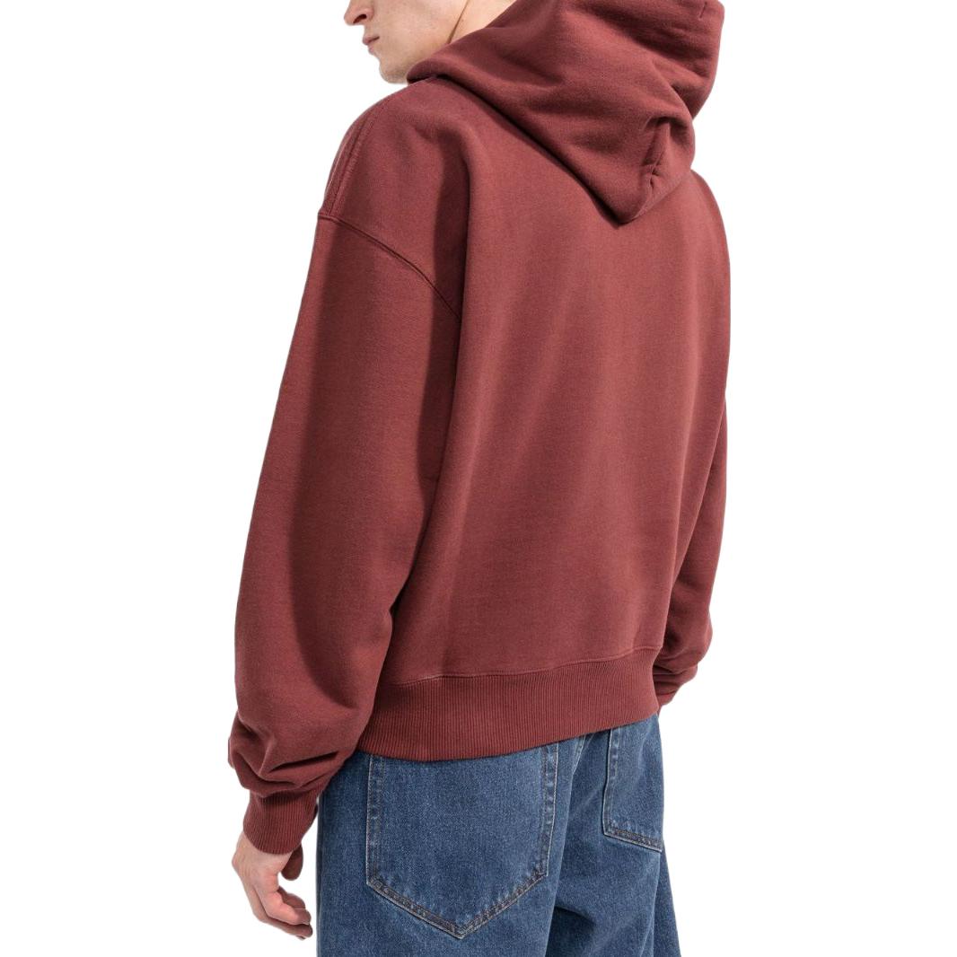 Men's Off-White SS22 Pattern Logo Hooded Long Sleeves Version Wine Red OMBB037F22FLE00228012801