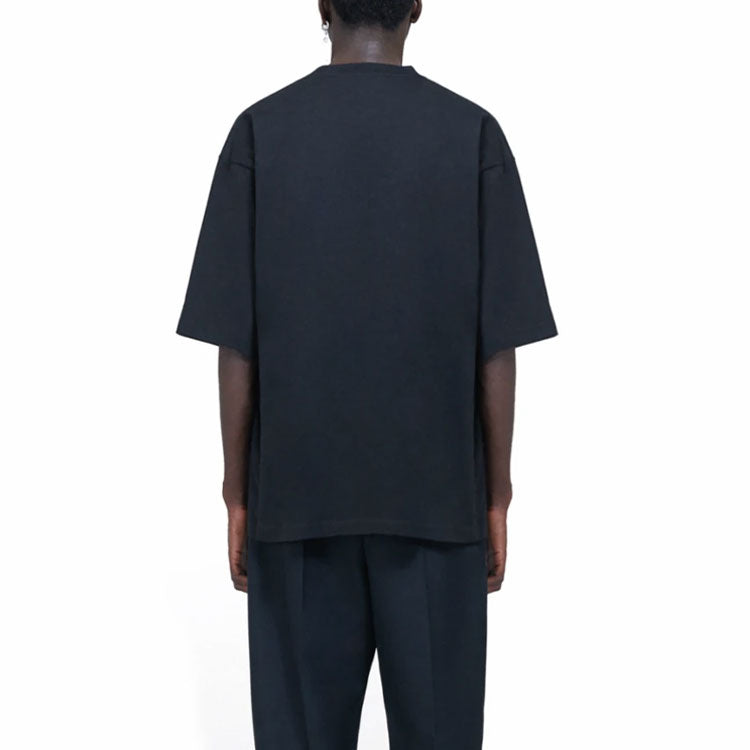 Men's Balenciaga Retro Uniform Loose Design Short Sleeve Black 620969TIV791000
