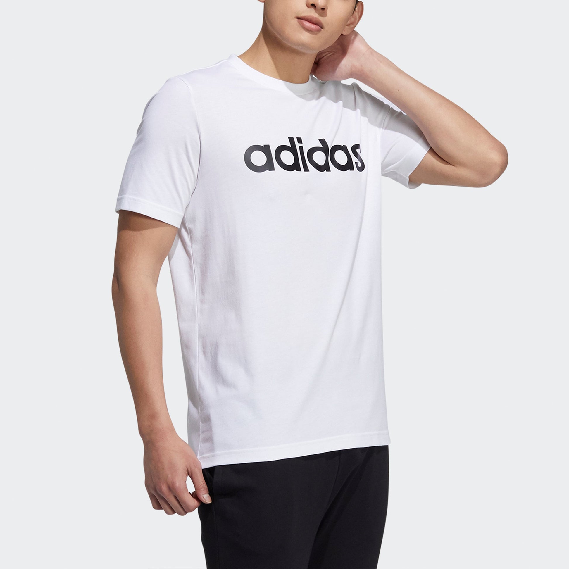 adidas neo M Ce Logo Tee Contrasting Colors Logo Printing Sports Short Sleeve White H14240