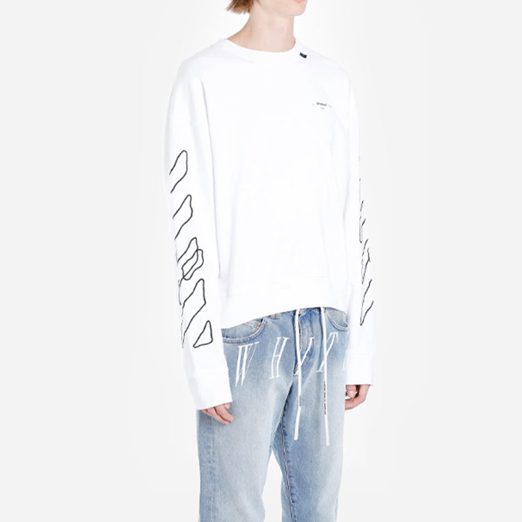 Off-White Abstract Arrows Sweatshirt Arrow Long Sleeves Pullover White OMBA035F19E300110110
