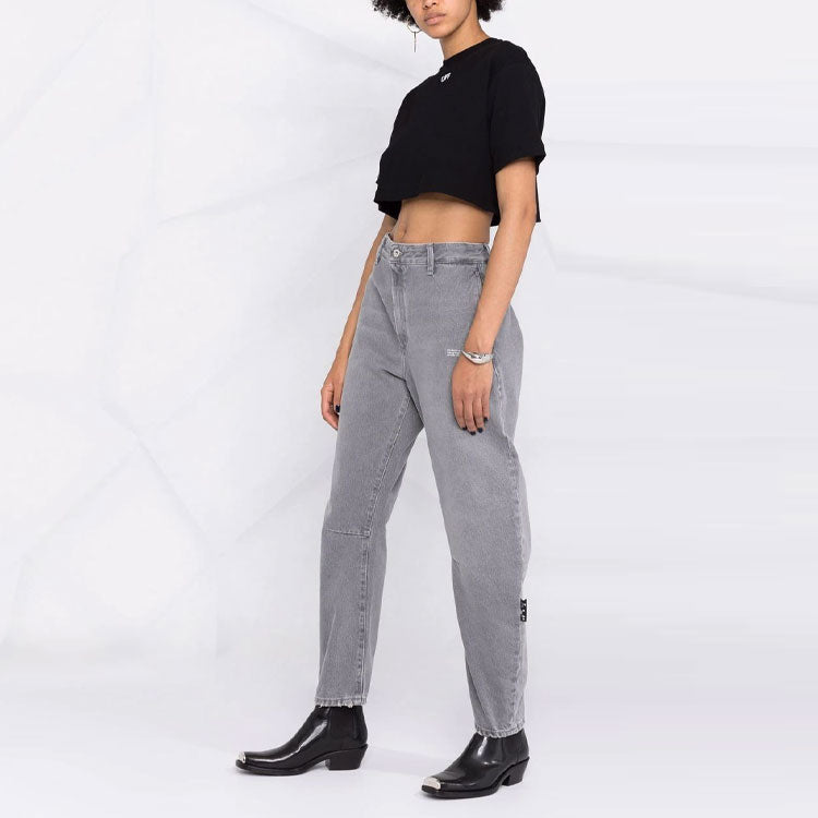 (WMNS) Off-White Logo Micro Mark Short Sleeve Slim Fit Version Black OWAA081F21JER0011001