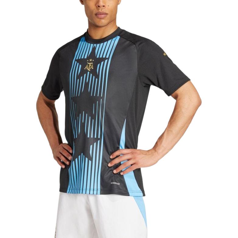 adidas Argentina Pre-Match Soccer Jersey Asia Sizing 'Black Blue' IW5363