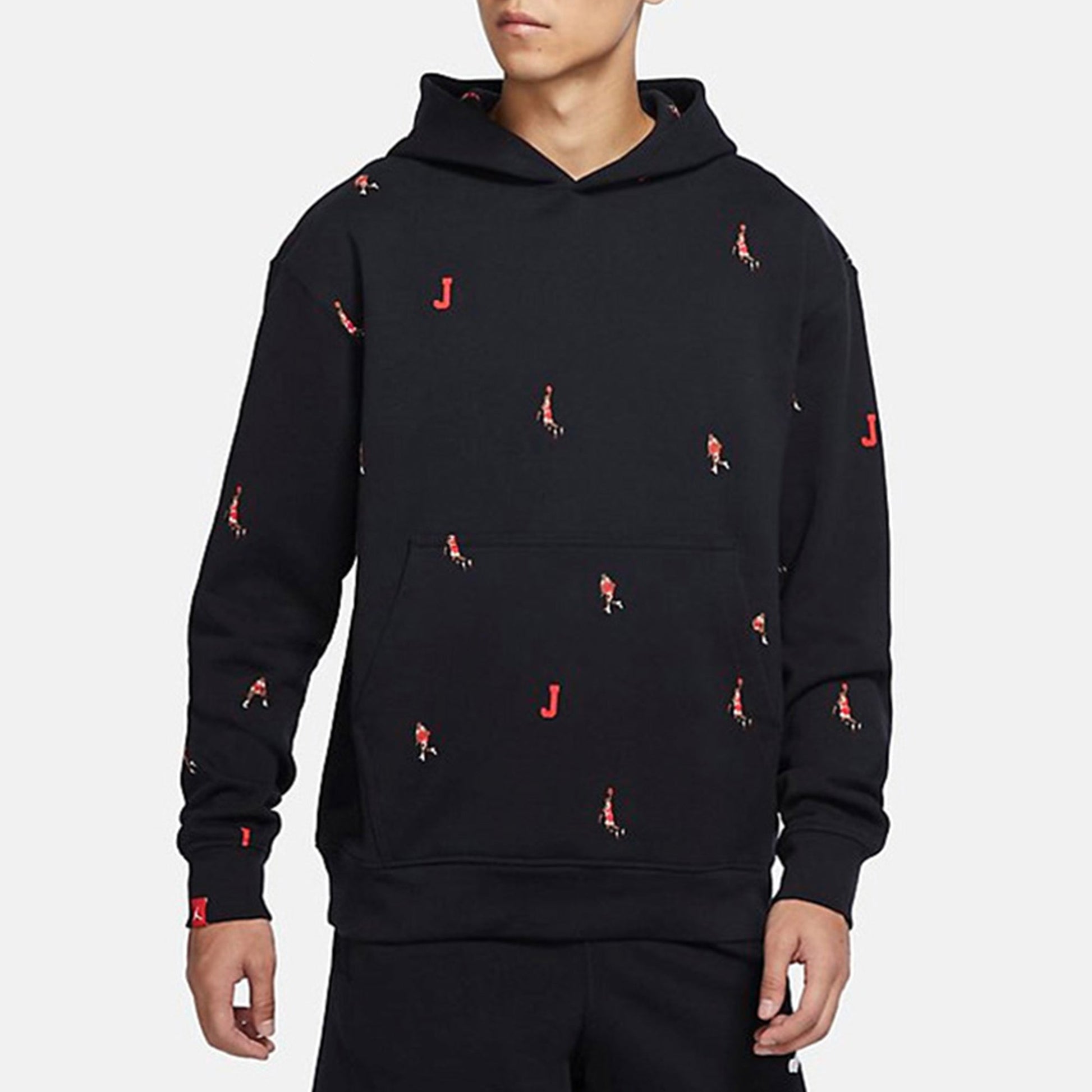 Men's Air Jordan Full Print Athleisure Casual Sports Pullover Black DC9708-010