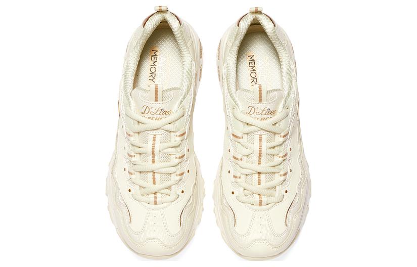 (WMNS) Skechers D'lites 1.0 Marathon Running Shoes 'Beige White' 896242-OFWT