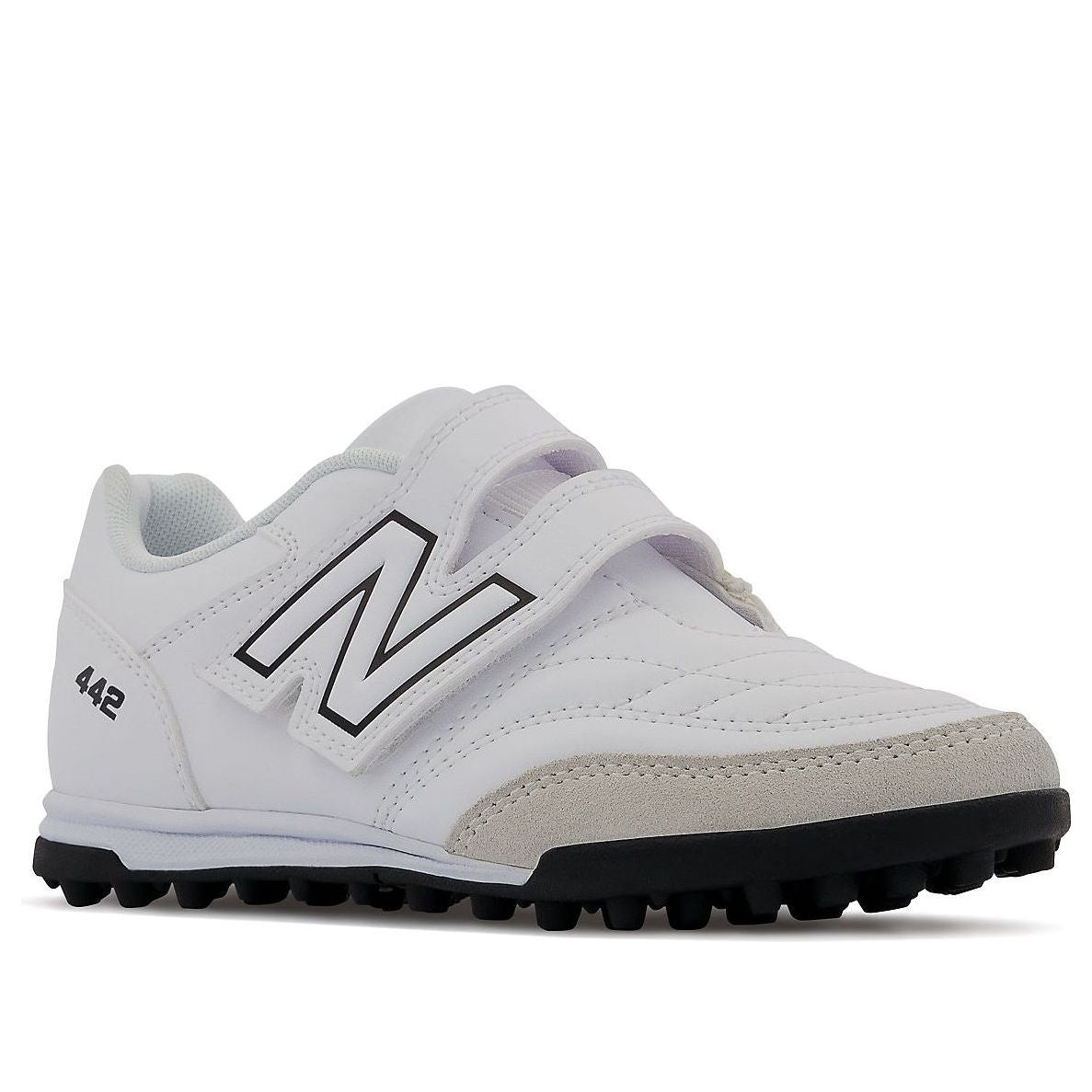 (GS) New Balance 442V2 V TF JNR Wide 'White Black' JS4VTWT2