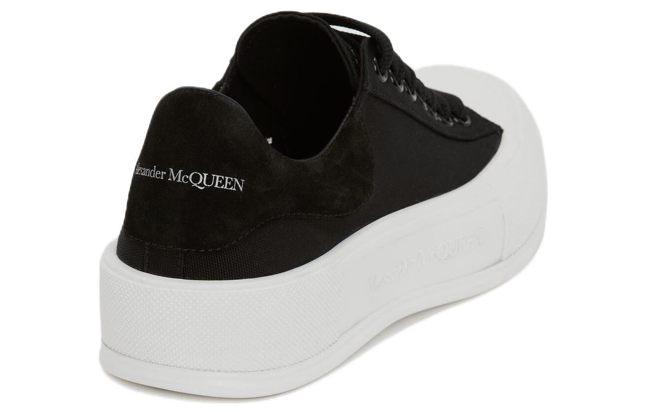 Alexander McQueen Deck Plimsoll Lace-Up Trainers 'Black White' 707680W4MV71070