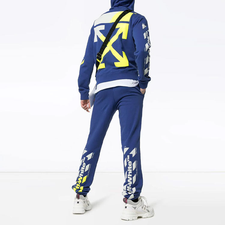 Off-White MENS SS19 Spilt Logo Slim Hoody Blue OMBB034S190030063060