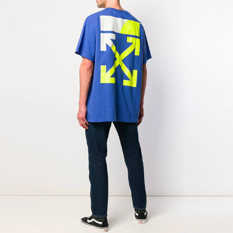 Off-White SS19 Arrows Oversize Short Sleeve T-Shirt 'Blue Neon Green' OMAA038S191850063060