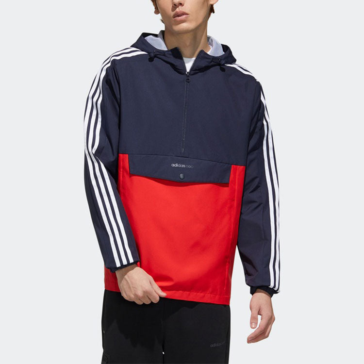 adidas neo Casual Windproof Sports Hooded Jacket Blue GJ8952