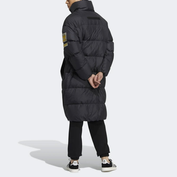 adidas originals Hvy Fil Dwn Jkt Long Stay Warm Detachable hooded down Jacket Black H58055