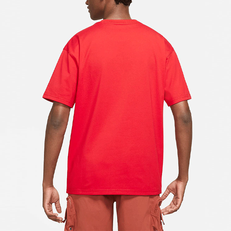 Men's Nike Triangle Logo Printing Sports Round Neck Short Sleeve Red T-Shirt DJ3644-657