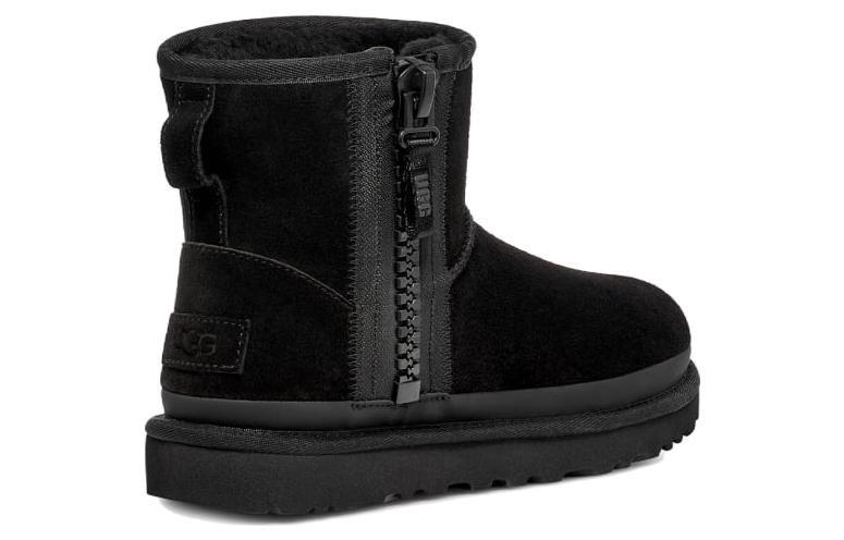(WMNS) UGG Classic Mini Zipper Tape Logo Boot 'Black' 1144034-BLK